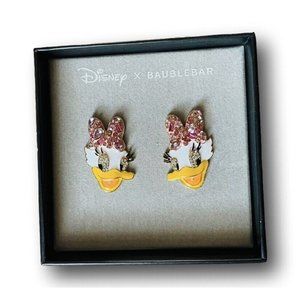 BaubleBar Disney Daisy Duck Earrings Pink Bow Gems